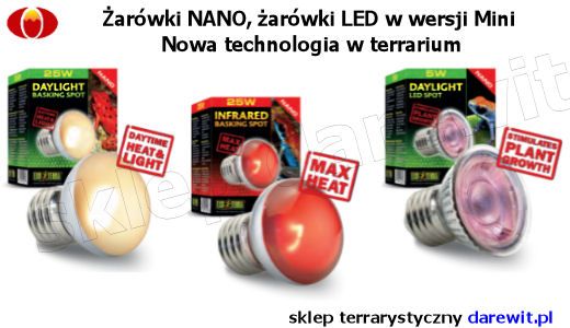 Exo Terra żarówki nano i led dla gadów płazów w terrarium